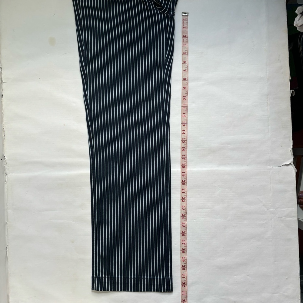 Judy Blue Tummy Control Striped Blue White Straight Leg Jeans Size 15/32 - Picture 16 of 17